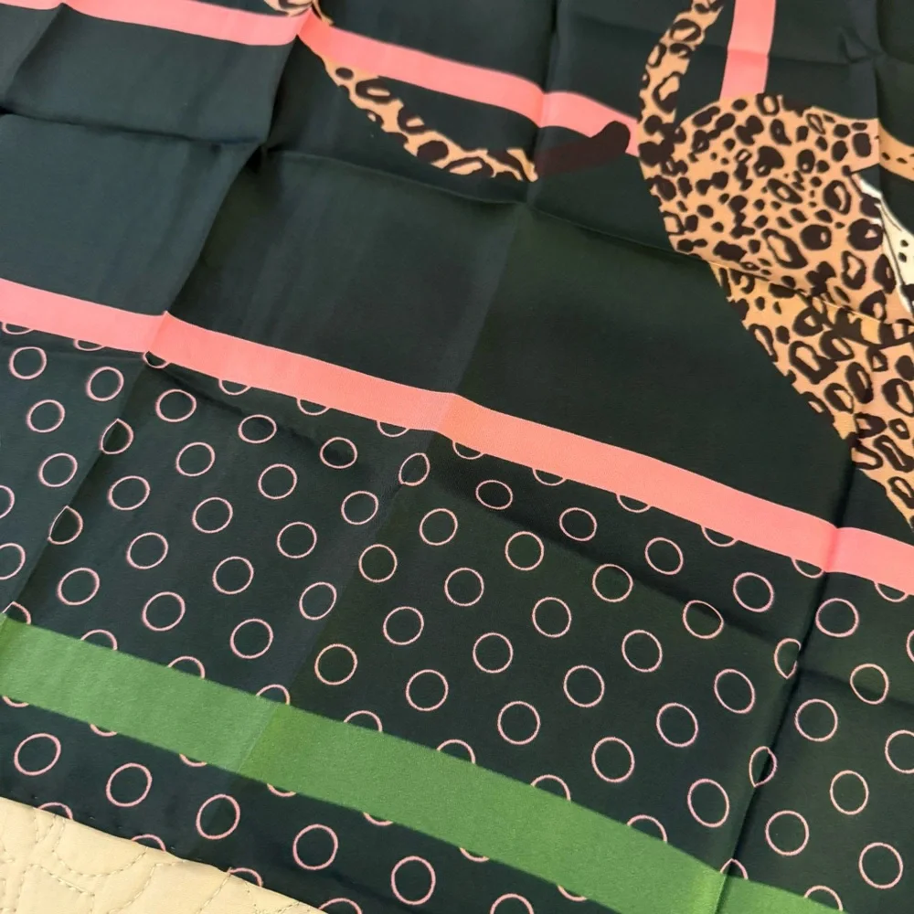 New Kate Spade New York Lady Leopard 34” Square Silk Scarf - Picture 5 of 10